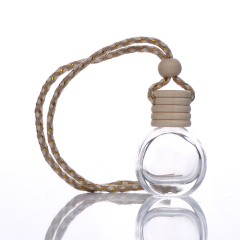 5ml 8ml Custom Logo Acceptable Clear Round Car Hanging Glass Aromatherapy Bottle
