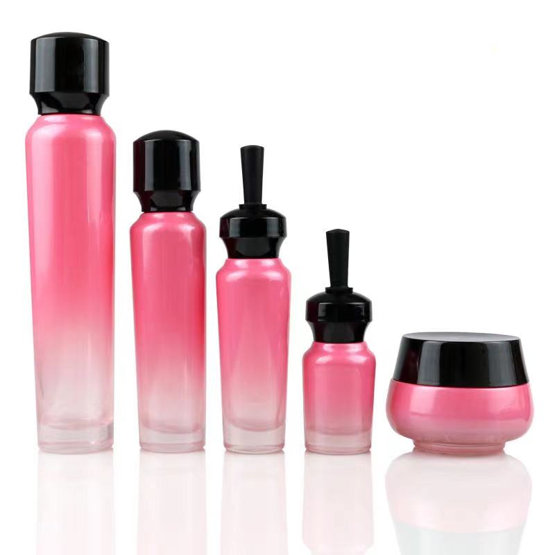 Wholesale 50g glass cream jar 15ml 30ml 50ml 100ml 120ml Glass lotion Bottle Make-up Kit
