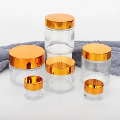 5/10/15/20/30/50/60/100g transparent matte with electroplated lid cosmetic jar