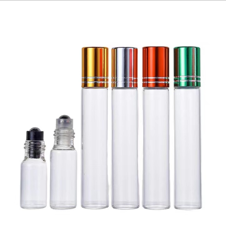 Hot sale 5ml 8ml 10ml 12ml 15ml clear frosted glass vial roll on bottle for essential oil sample perfume bottle