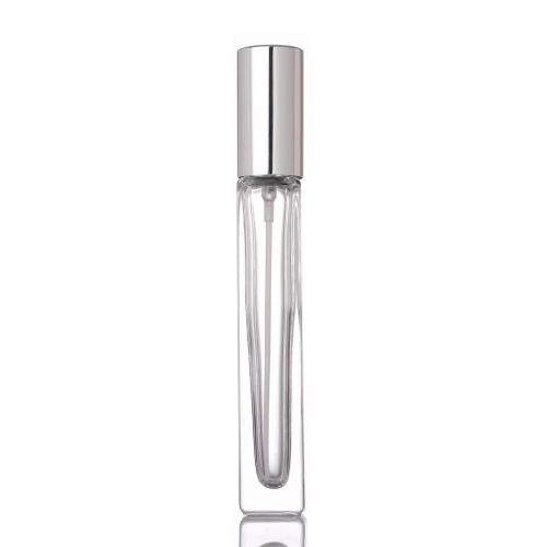 10ml Square Bottles Mini Thick Bottom Clear Glass sprayer Bottle with cap