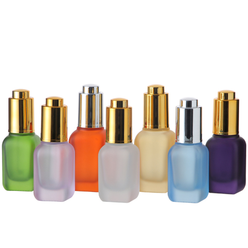 Botella de vidrio de aceite esencial cuadrado de 30 ML 40 ml con gotero buttom