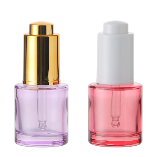 Botella de vidrio de hombro plano de color 20ml 30ml con gotero