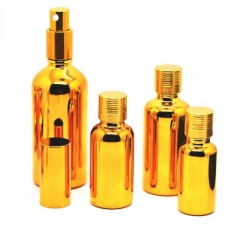 5-100ml Electroplating Gold Anti-light Essential oil Cosmetic Emulsion Dropperglass Empty bottle
