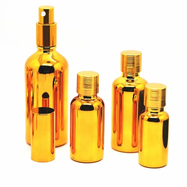 5-100ml Galvanoplastia Ouro Anti-luz Óleo Essencial Cosmético Emulsão Dropperglass Garrafa vazia