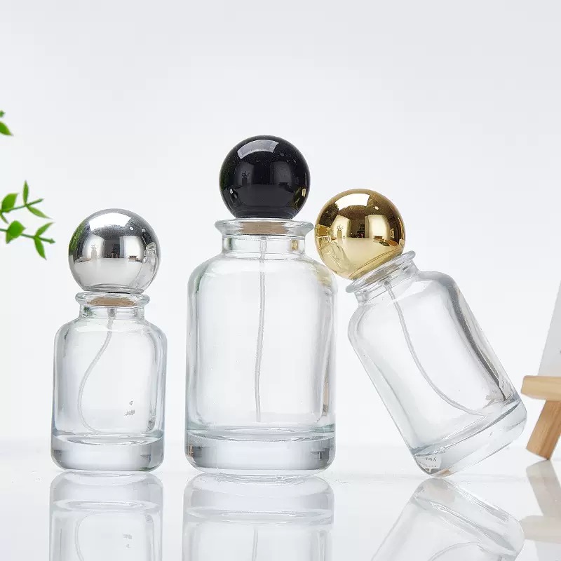 Wholesale 30ml 50ml 100ml Crimp Neck Round Glass Perfume Bottle