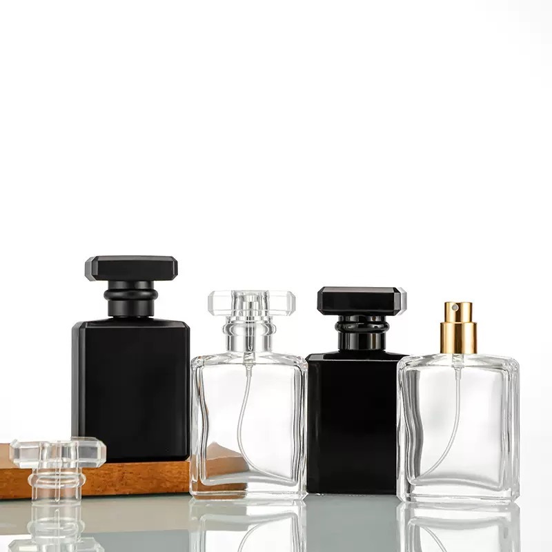 Wholesale 30ml 50ml 100ml Crimp Neck Rectangle Glass Perfume Bottle