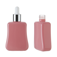 5 - 100 ml botella vacía de vidrio de gotero de emulsión cosmética de aceite esencial antiluz dorada