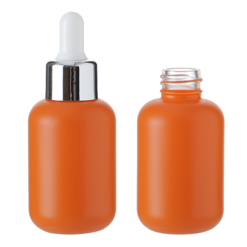 5 - 100 ml botella vacía de vidrio de gotero de emulsión cosmética de aceite esencial antiluz dorada