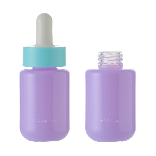 5 - 100 ml botella vacía de vidrio de gotero de emulsión cosmética de aceite esencial antiluz dorada