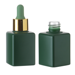 5 - 100 ml botella vacía de vidrio de gotero de emulsión cosmética de aceite esencial antiluz dorada