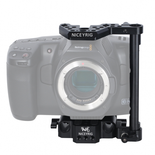 Niceyrig Half Camera Cage for BMPCC 6k Pro with Dual Rod Clamp Base Plate