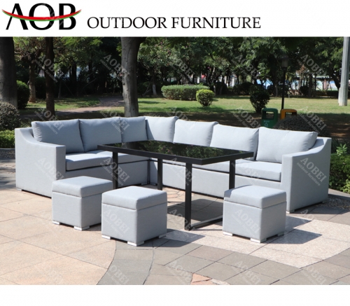 AOB AOBEI modern grey outdoor garden patio home resort leisure corner sofa furniture set