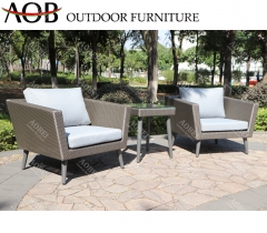 AOB AOBEI outdoor garden hotel patio 3 pcs rattan wicker chair table furniture set