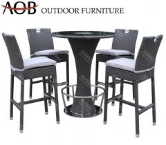 AOB aobei outdoor garden patio rattan wicker bar chair and table set