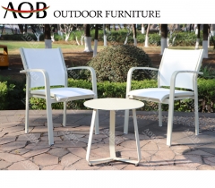 AOB AOBEI outdoor garden hotel patio 3 pcs aluminum textilene chair table furniture set