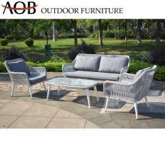 AOB aobei outdoor garden patio rattan wicker 4 pieces leisure sofa lounge furniture set