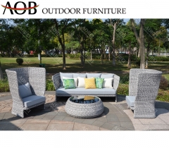 aob aobei outdoor customized garden hotel rattan wicker sectional sofa lounge