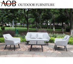 aob aobei outdoor garden hotel leisure fabric sofa lounge furniture set with plastic wood