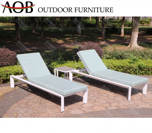 aobei aob outdoor garden patio hotel fabric chaise lounge sunbed with side table
