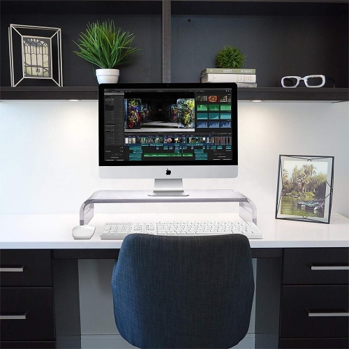 Acrylic Monitor Stand Custom Size Monitor Riser Computer Stand for Home Office Business w/Sturdy Platform PC