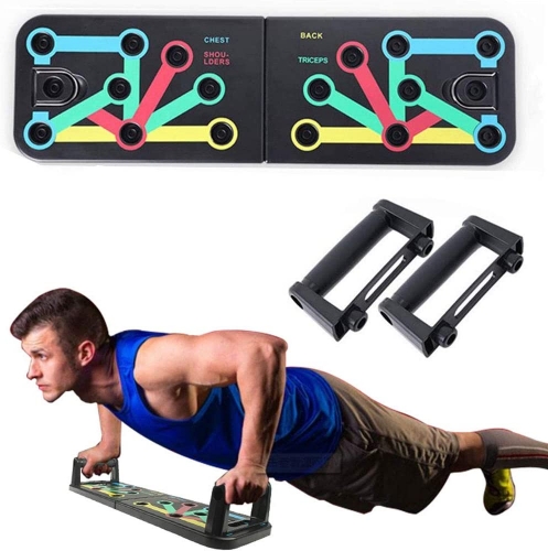 CHYU Liegestützgriffe mit Push-up-Board, 11-in-1 Liegestützbrett, Fitnesstraining für zu Hause, Sportgerät, Muskelaufbau, Bodybuilding, Farbmarkierung