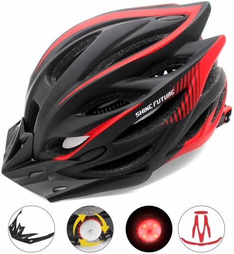 shine future Adult Bicycle Helmet, Adjustable Lightweight Bike Helmets for Men and Women, Road Bike and Mountain Bike Helmet with Removable Visor and