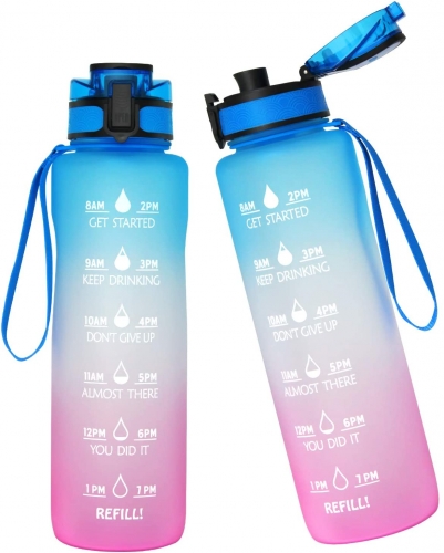 Large 50oz Motivational Water Bottle with Time Marker & Straw,Leakproof Tritan BPA Free Water Jug,Ensure You Drink Enough Water Daily for Fitness,Gym