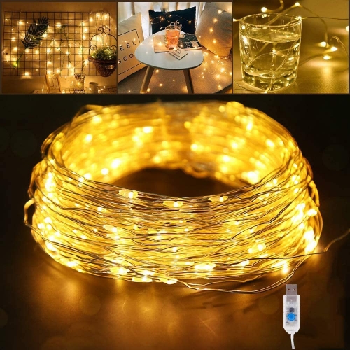 LED Fairy Lights, 10 m, 100 LED Fairy Lights, 8 Modes, USB Fairy Lights for Christmas, Party Decoration, Birthday, Wedding, Living Room (Fairy Light)