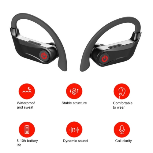 Bluetooth Headphones Deep Bass HiFi Stereo Sound Sports True Wireless Earbuds Ear-Hook Bluetooth Earphone