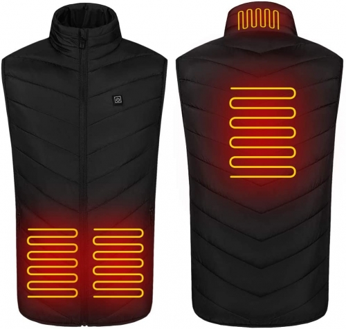 Men's Electric Heated Vest, Electric Heated Jacket USB Charging Heated Warm Jacket with Adjustable Temperature for Outdoor Riding Ski Fishing