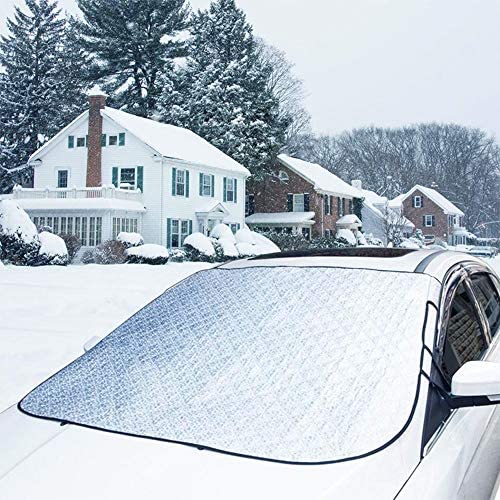 Car Windshield Snow Cover, Windshield Ice Snow Removal Frost Guard Winter Waterproof with Mirror Cover Car Sunshades Extra Thick Magnetic Cover