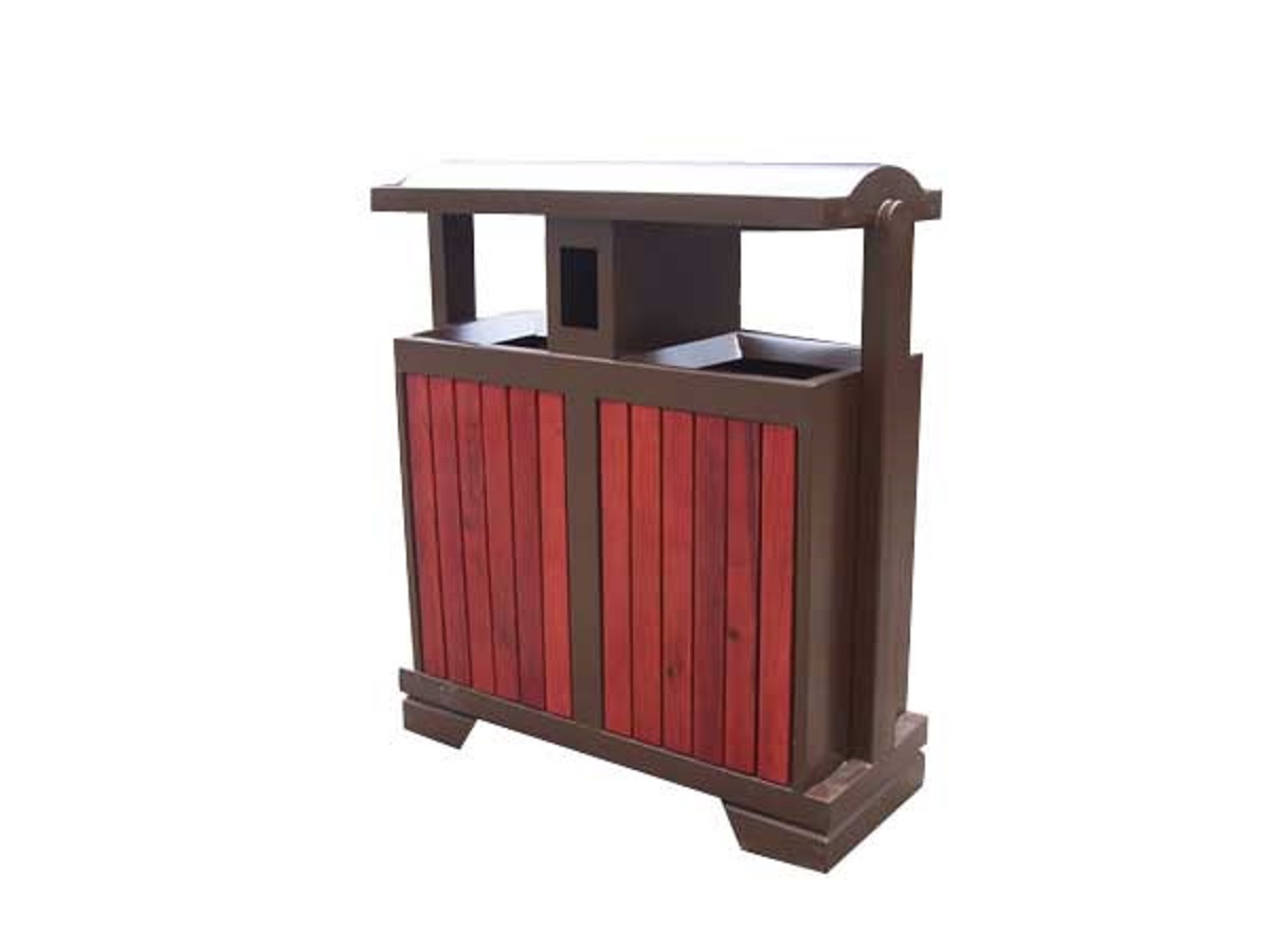 WOODEN TRASH BIN