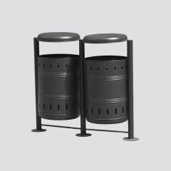 Council Metal Black Waste Bin