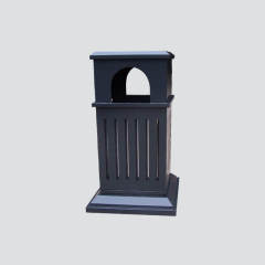 simple black metal iron dustbin