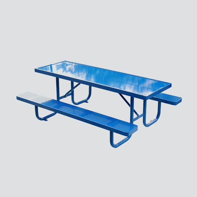 outdoor steel picnic table metal dining table bench