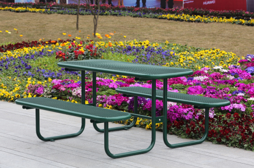Outdoor furniture thermoplastic picnic table with bench
