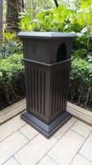 simple black metal iron dustbin