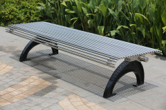 Outdoor steel tube park backless bench