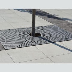 Steel tree well grates for sidewalks