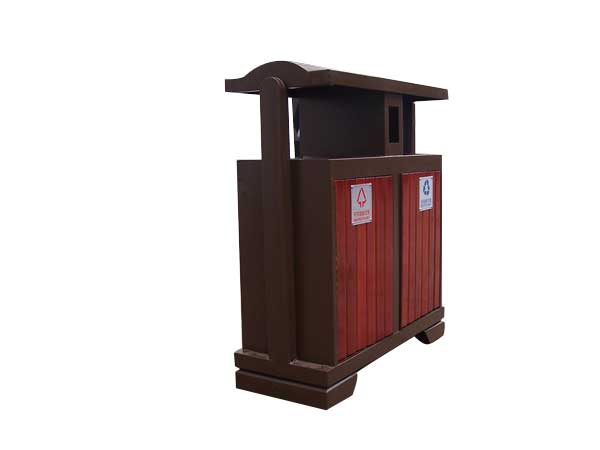 outdoor dual compartment garbage can