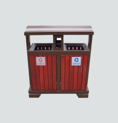 outdoor dual compartment garbage can