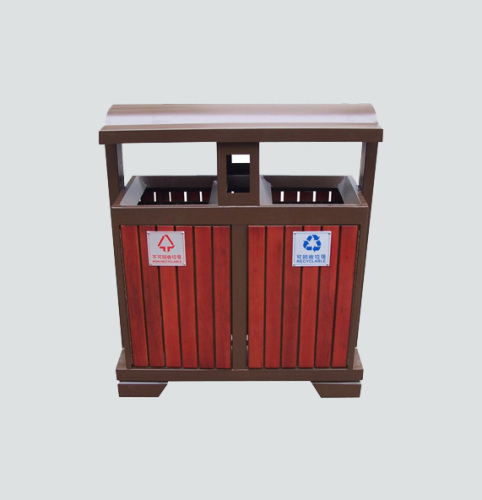 outdoor dual compartment garbage can