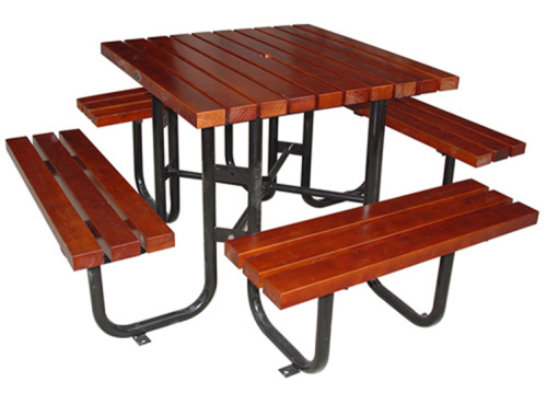 outdoor wood picnic table set