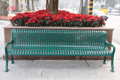 modern steel metal park benches