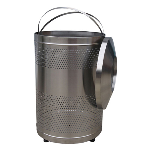 Round stand stainless steel waste bin