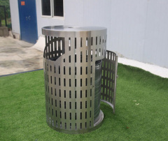 Outdoor Stainless Steel Trash Receptacle