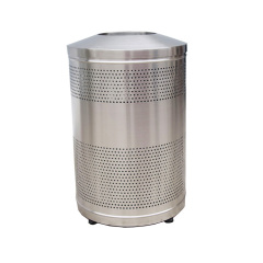 Round stand stainless steel waste bin