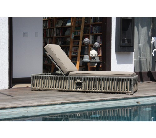 patio aluminum pe rattan sunbed for outdoor