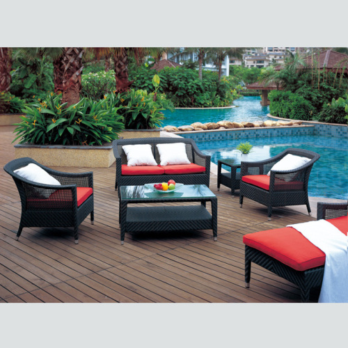 Outdoor Patio Sofa Couch Furniture PE Rattan Wicker Sofa Set